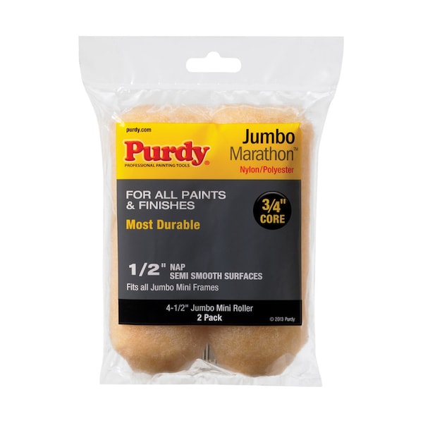 Purdy Purdy Marathon Nylon/Polyester 4.5 in. W X 1/2 in. Jumbo Mini Paint Roller Cover 2 pk 14G624063 - main